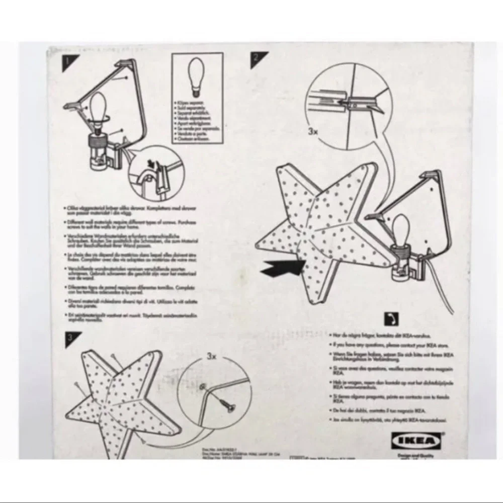 IKEA SMILA STJARNA Blue Star Lamp